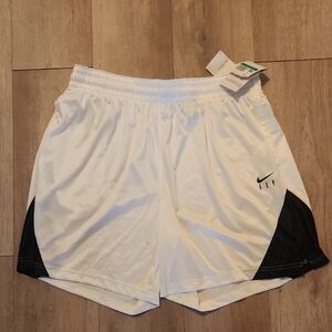 Nike Womens Athletic Shorts in White with Black Panels